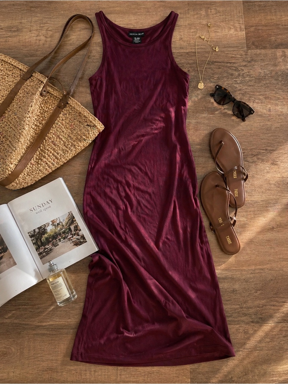 American Dream Burgundy Midi Dress